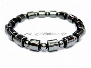 18cm Stone Beaded Hematite Stretch Bracelet